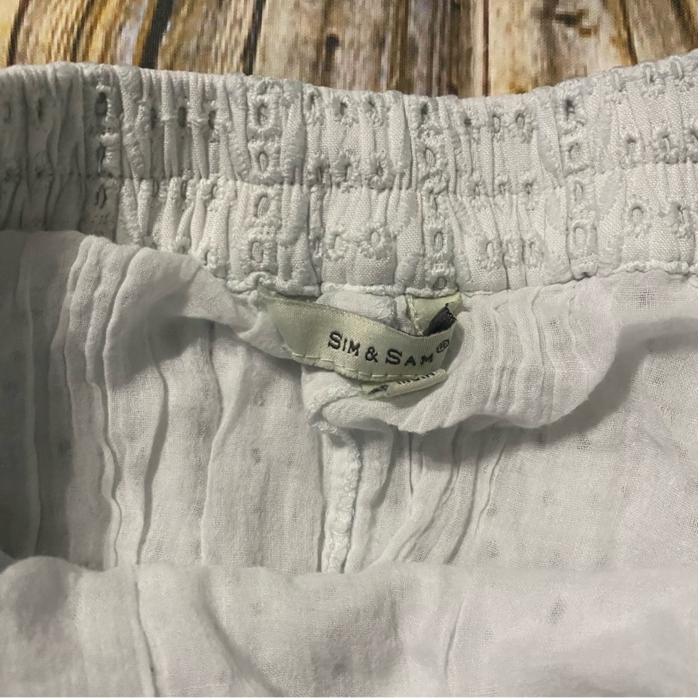 Sim & Sam White Lace Inset Pull On Stretch Mini Skirt - Picture 4 of 5